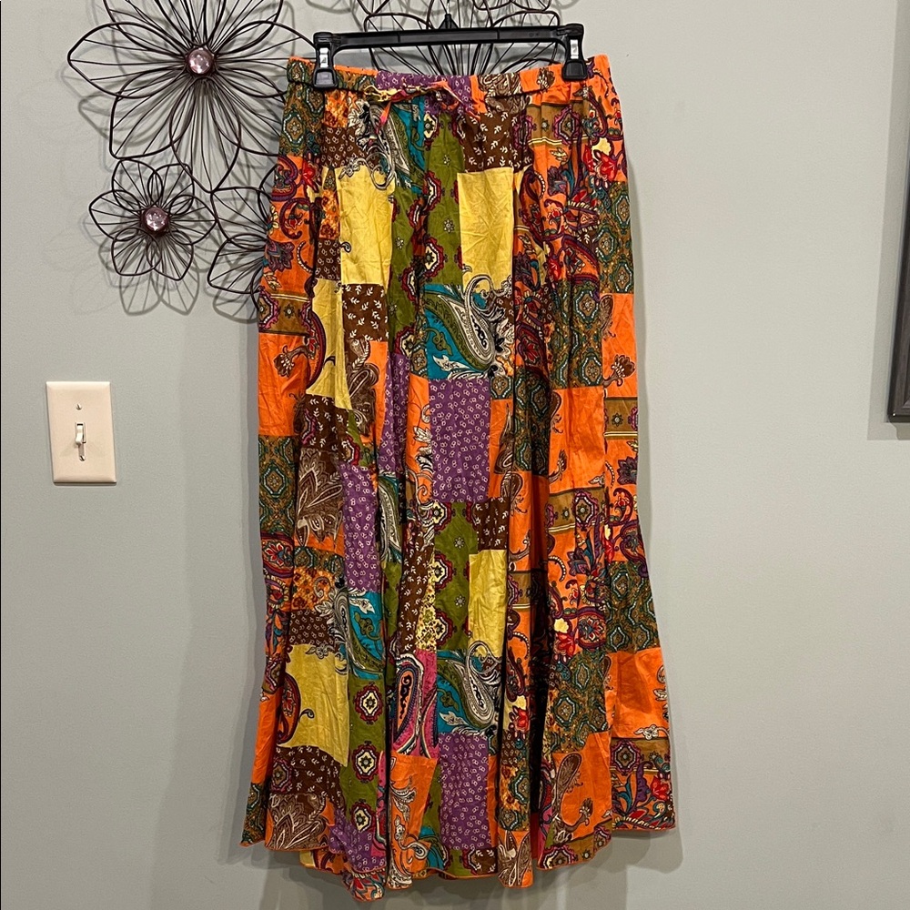 Metrostyle Vibrant Patchwork Maxi Skirt